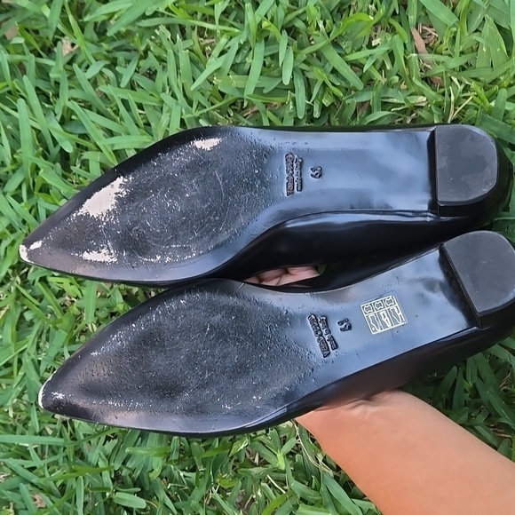 Liviana Conti Black Ballerine Leather Flats Size 41 - Picture 8 of 11